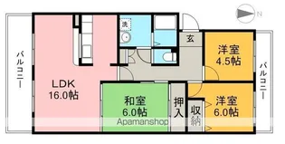 城山清涼ハイツ 2号棟【3階】の間取り