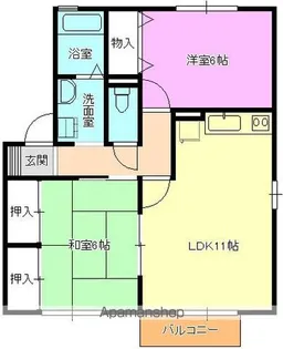 アムール美里【1階】の間取り