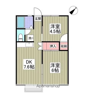 サンブルーム 土浦【2階】の間取り