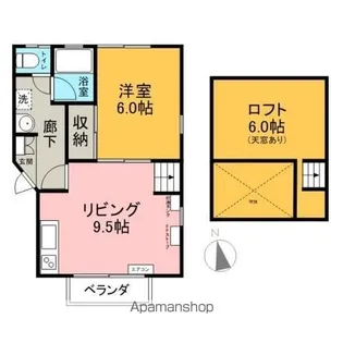 スカイビュー【A202号室】の間取り