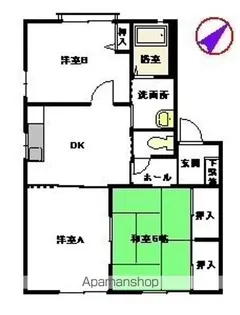 ヴェル・ドミールINO D棟【1階】の間取り
