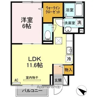 ヴィブァン A棟【103号室】の間取り