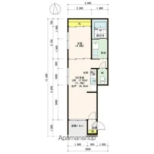 ハーモニーテラス上飯田北町【301号室号室】の間取り