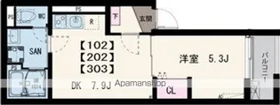 イクシオ小松川【1階】の間取り