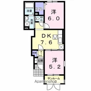 プラシードA【1階】の間取り