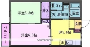 サザンクロス【202号室】の間取り