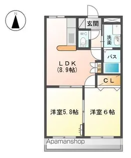 ロイヤルスクエアB【1階】の間取り