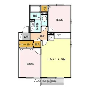 カームヒルズ AB【2階】の間取り