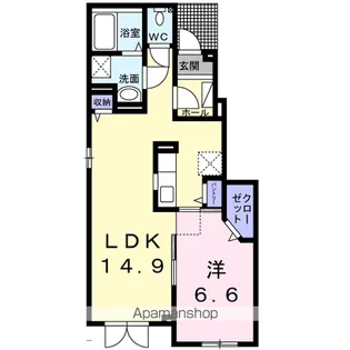 ブルースカイ【1階】の間取り