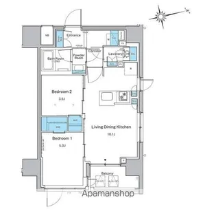 ルフォンプログレ品川戸越【8階】の間取り
