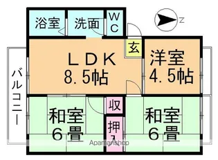 コンフォート東大垣【202号室】の間取り