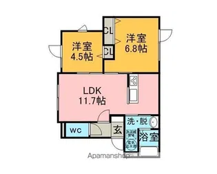CASA DEL SOL【1階】の間取り