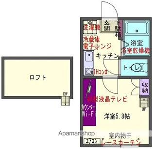 ラポール本通り Ⅰ【206号室】の間取り