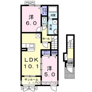 イーストヒルズ【2階】の間取り