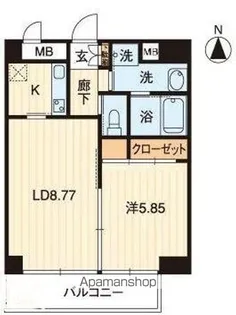 アルファレガロ錦町【704号室】の間取り