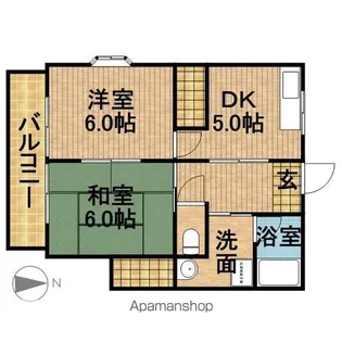 メゾンやまざきⅠ【2階】の間取り