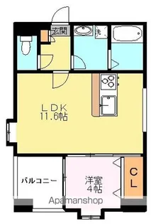 ワンティック水前寺Ⅱ【7階】の間取り