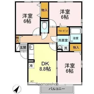 サニーコート A棟【2階】の間取り