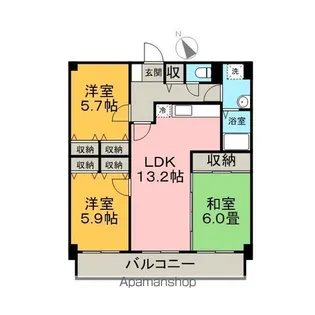 カサグランデ筑紫【7階】の間取り