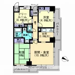 ファミールタワープラザ岡山イーストタワー【24階】の間取り