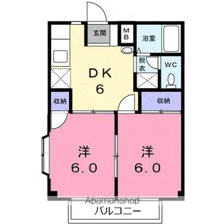 エルディム藤浪Ⅱ【2階】の間取り
