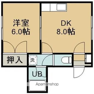 1DKの間取り画像