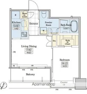 レジディアタワー上池袋(タワー棟)【15階】の間取り