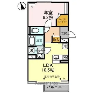 ヒルサイド本江【1階】の間取り