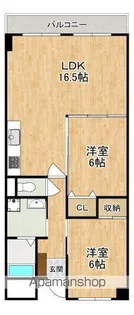 メゾン佐保B棟【5階】の間取り
