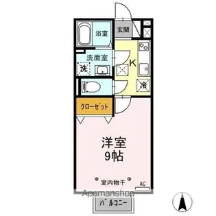 メゾン・ド・ボヌール AB【A102号室】の間取り