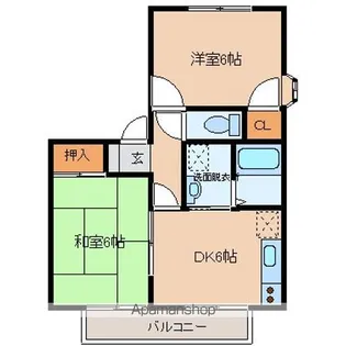 ハイカムール柧B【2階】の間取り
