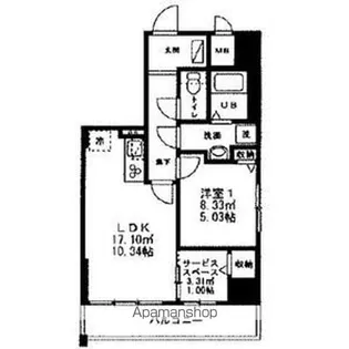 モアナレジデンス【6階】の間取り