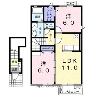 ル・ソレイユ 二番館【2階】の間取り