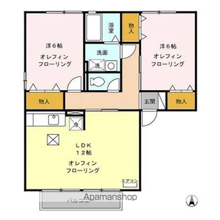 アプリコートくいせけ AB【1階】の間取り