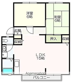 イチゴハイツⅠ B棟【201号室】の間取り