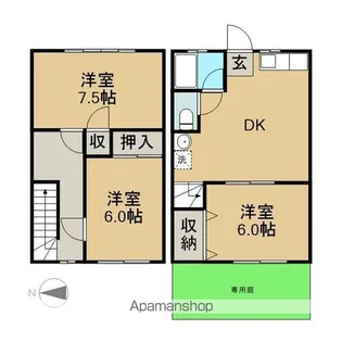 PARK TERRACE TOKI【102号室】の間取り