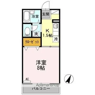 コーポラスグリーン C棟【1階】の間取り