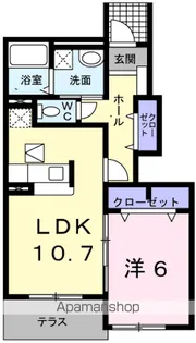 ヒルサイド緑ヶ丘C【1階】の間取り