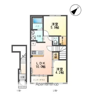 アジュマリー【201号室】の間取り