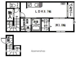 サンリッツ八木山【201号室】の間取り