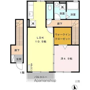 ローズコート カノン Ⅱ AB【2階】の間取り