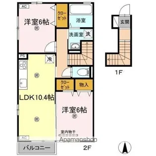 メゾン・ド・シュシュ A棟【2階】の間取り