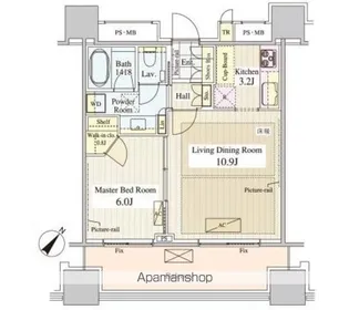 パークコート千代田富士見ザタワー【11階】の間取り