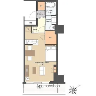 東京ポートシティ竹芝レジデンスタワー【7階】の間取り