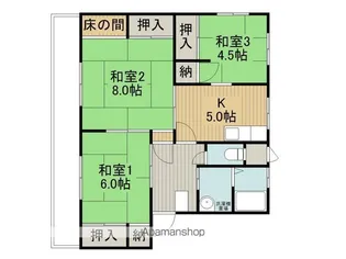 田辺RハイツA棟【A-3号室】の間取り
