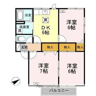 アメニティハウスS C【1階】の間取り