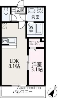 アベニール【103号室】の間取り