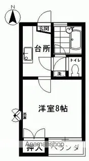 コーポ家の前【207号室】の間取り