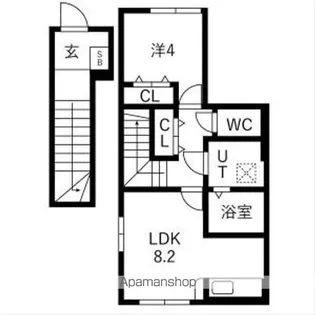 アクアフィオーレ江南【206号室】の間取り