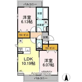ドゥ・ブランシュ【3階】の間取り